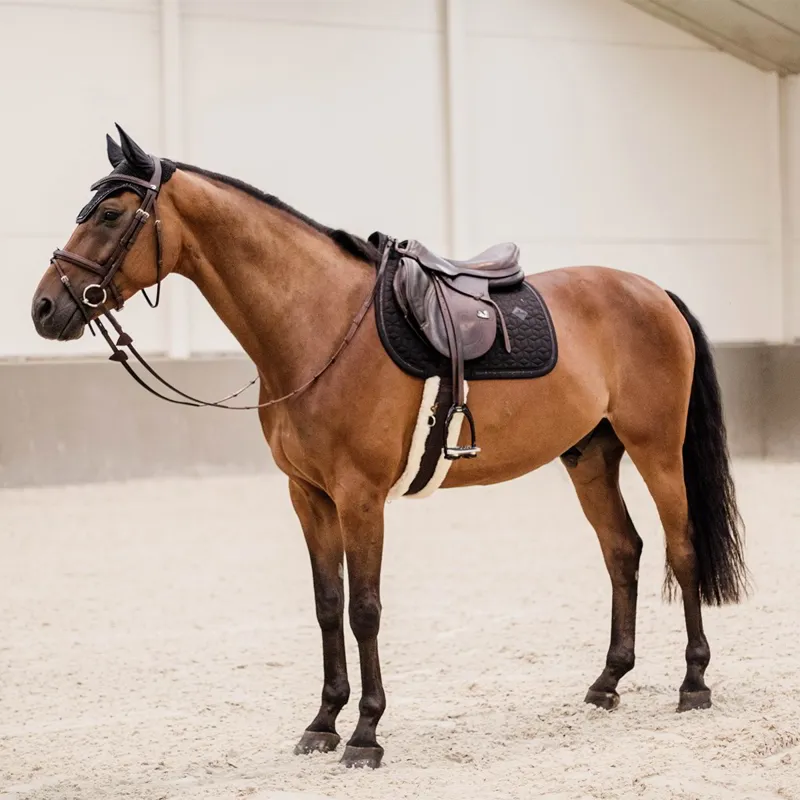Kentucky Glitter Rope Dressage Saddle Pad - Black/Black-2
