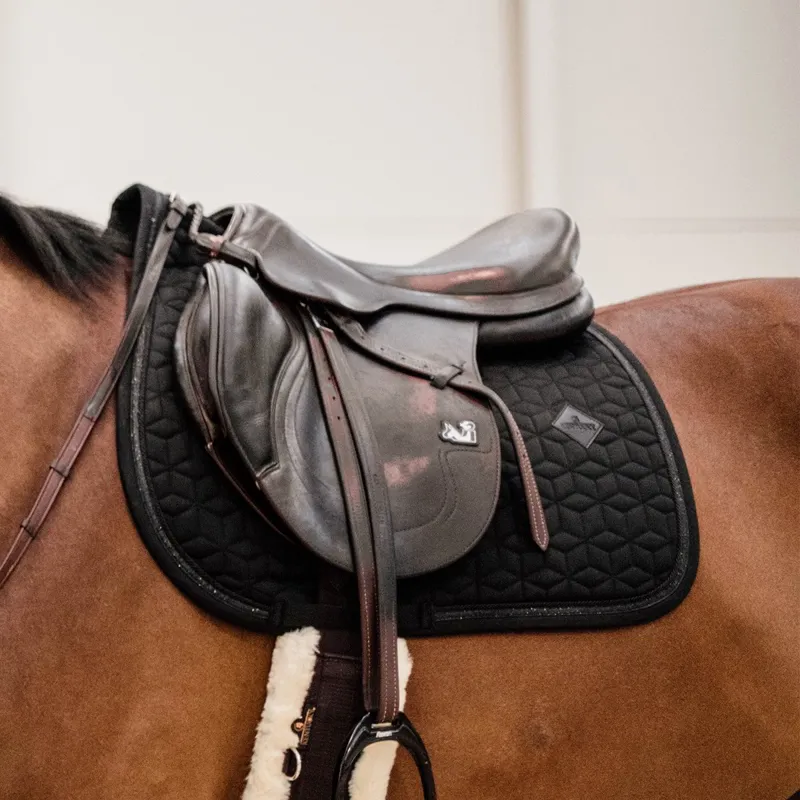 Kentucky Glitter Rope Dressage Saddle Pad - Black/Black-1