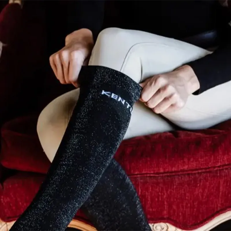 Kentucky Glitter Womens Tall Riding Socks - Black-3