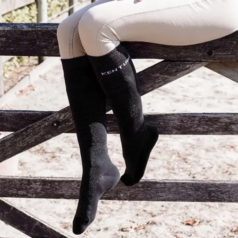 Kentucky Glitter Womens Tall Riding Socks - Black-1