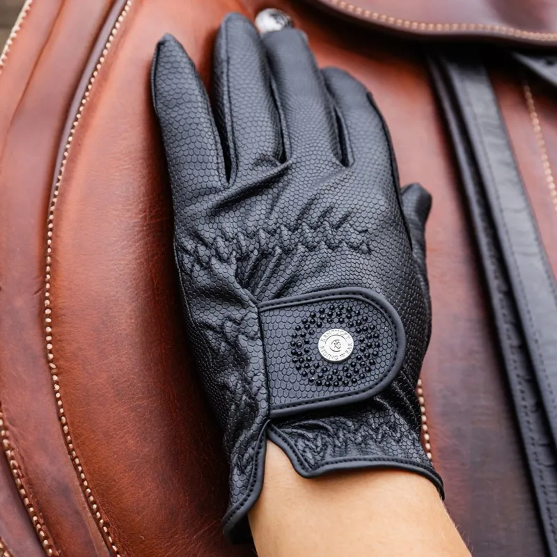 Kentucky Glitter Grip Womens Riding Gloves - Black-2