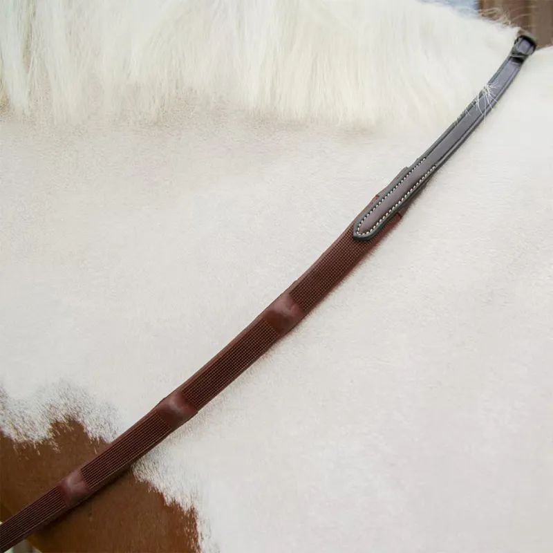 Dy'On Working 1/2 Rubber Reins with 7 Integrated Stops - Brown-1