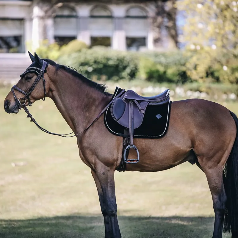 Kentucky Leather Fishbone Jumping Saddle Pad - Black-3