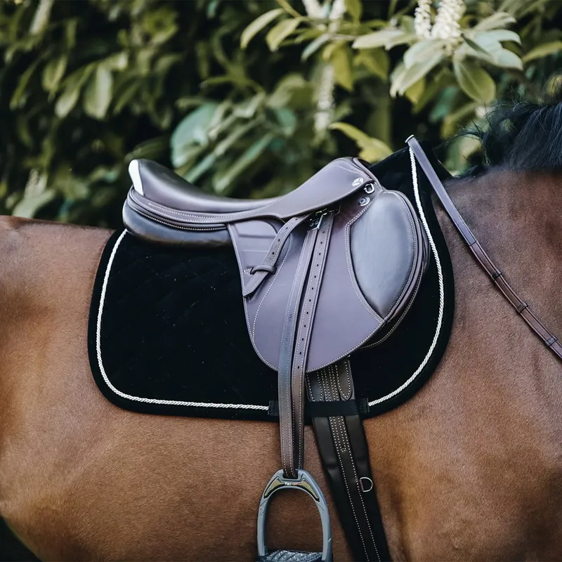 Kentucky Leather Fishbone Jumping Saddle Pad - Black-8