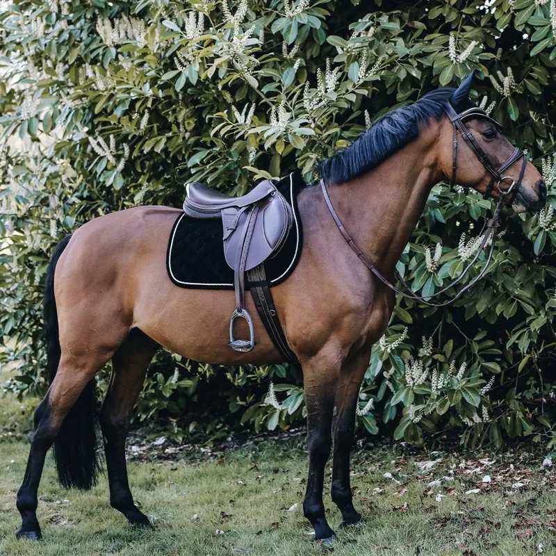Kentucky Leather Fishbone Jumping Saddle Pad - Black-6