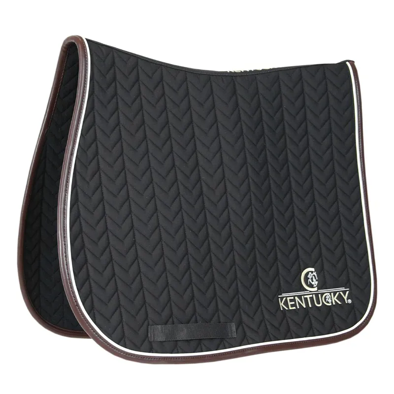 Kentucky Leather Fishbone Jumping Saddle Pad - Black