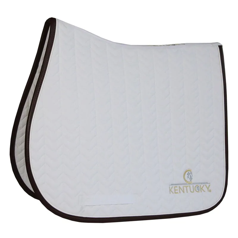 Kentucky Leather Fishbone Jumping Saddle Pad - White