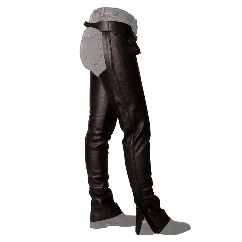 Dyon Long Leather Half Chaps - Black-1