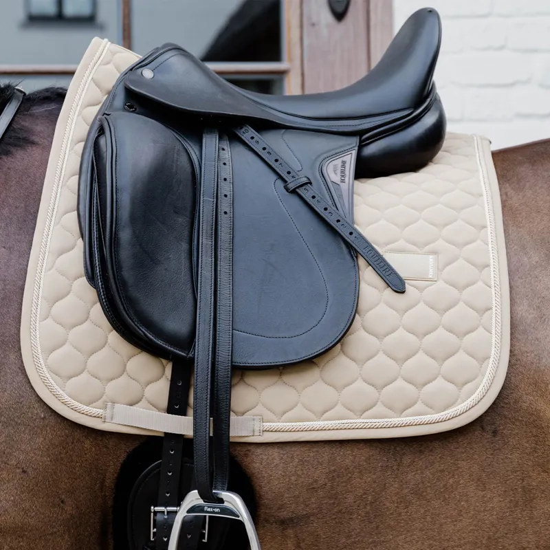 Kentucky Rubber Logo Onion Quilt Dressage Saddle Pad - Beige-1