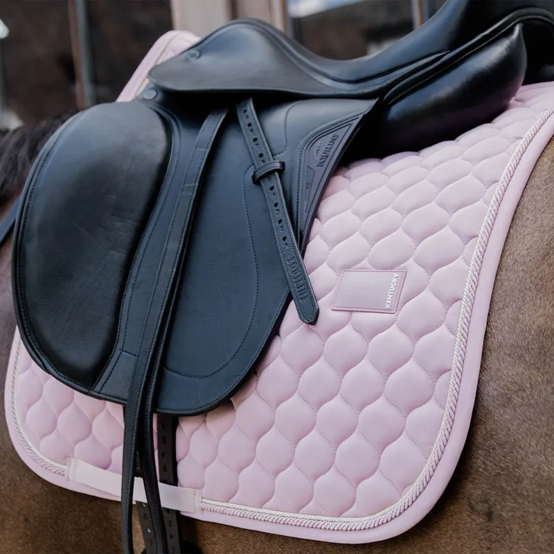 Kentucky Rubber Logo Onion Quilt Dressage Saddle Pad - Light Pink-2