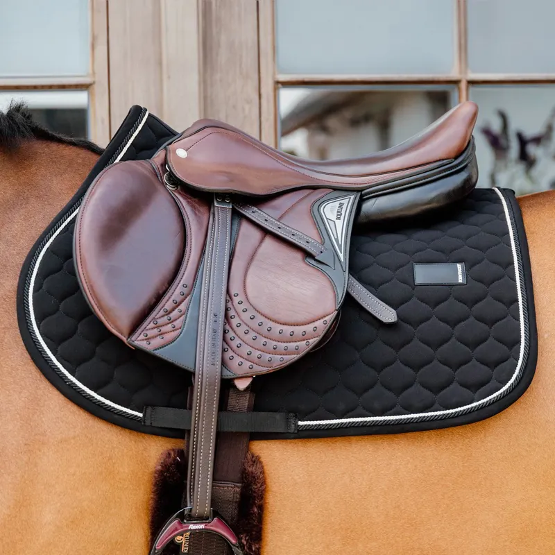 Kentucky Rubber Logo Onion Quilt Show Jumping Saddle Pad - Black-1