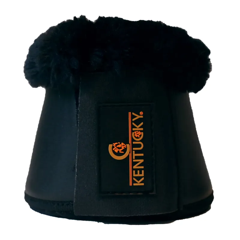 Kentucky Sheepskin Leather Bell Boots - Black/Black