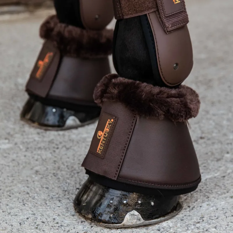 Kentucky Sheepskin Leather Bell Boots - Brown/Brown-1
