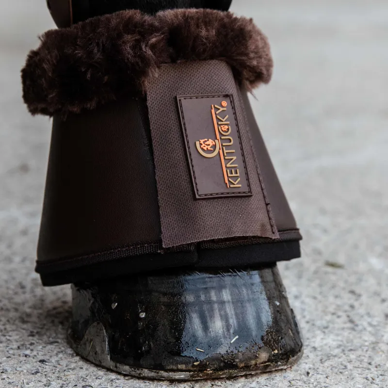 Kentucky Sheepskin Leather Bell Boots - Brown/Brown-3