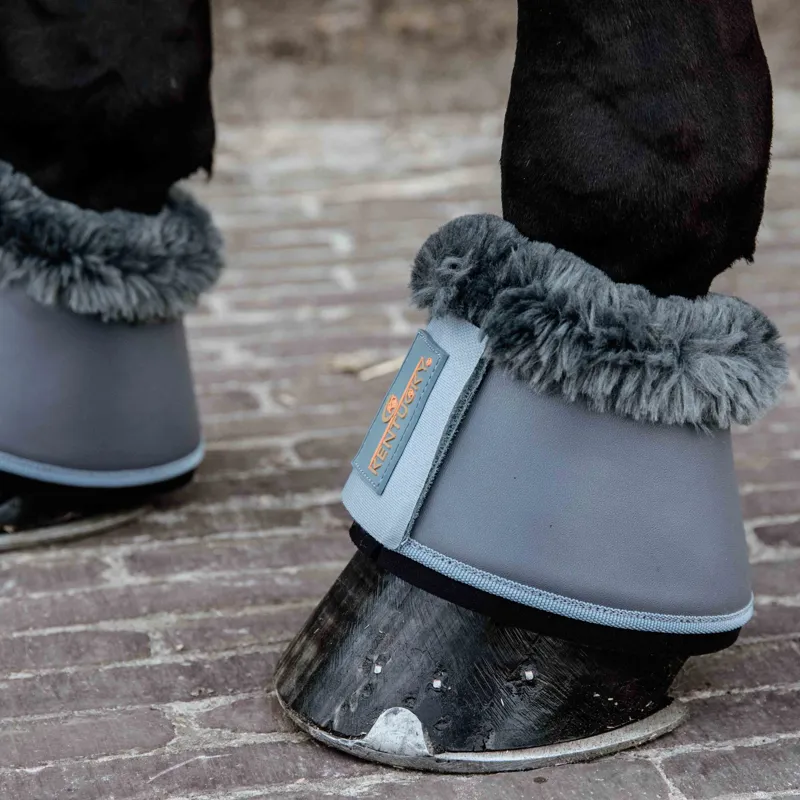 Kentucky Sheepskin Leather Bell Boots - Grey/Grey-2