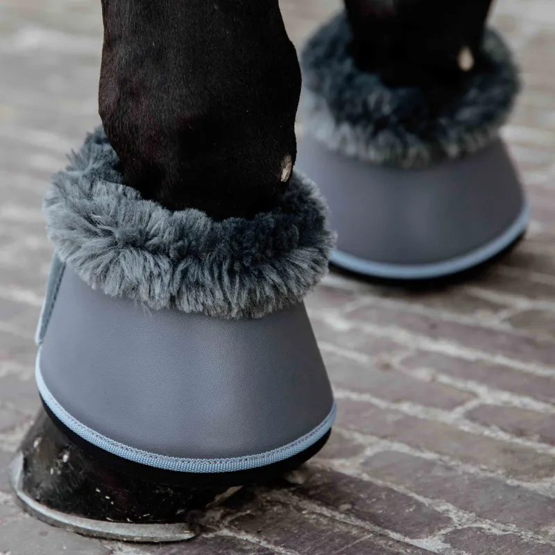 Kentucky Sheepskin Leather Bell Boots - Grey/Grey-3