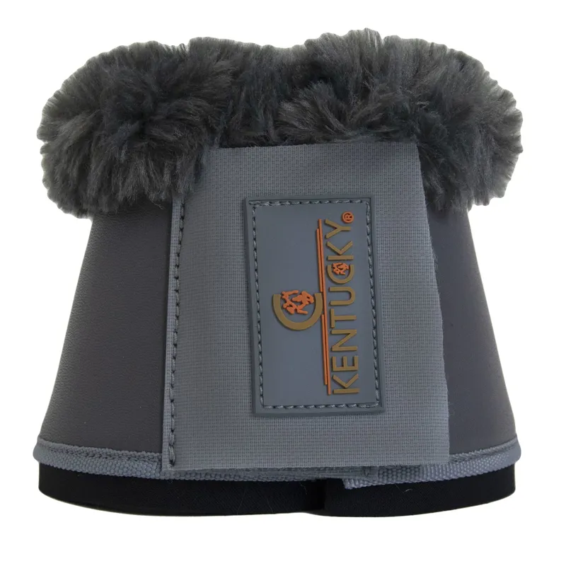 Kentucky Sheepskin Leather Bell Boots - Grey/Grey