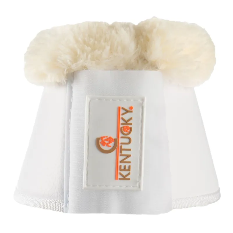 Kentucky Sheepskin Leather Bell Boots - White/Natural