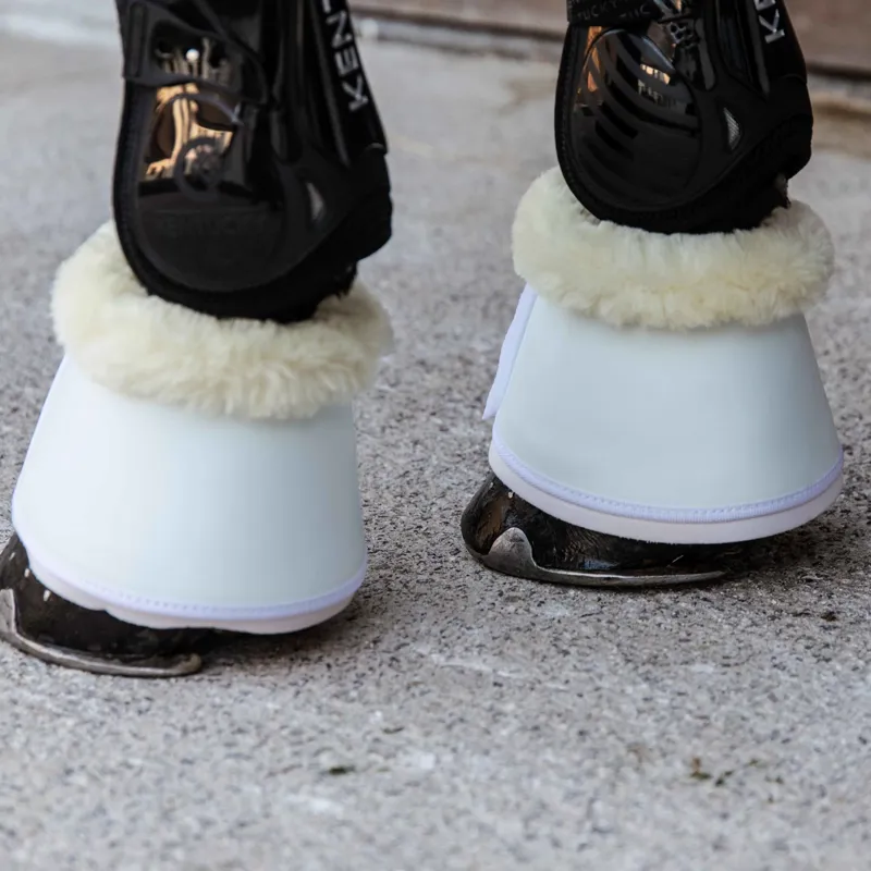 Kentucky Sheepskin Leather Bell Boots - White/Natural-2