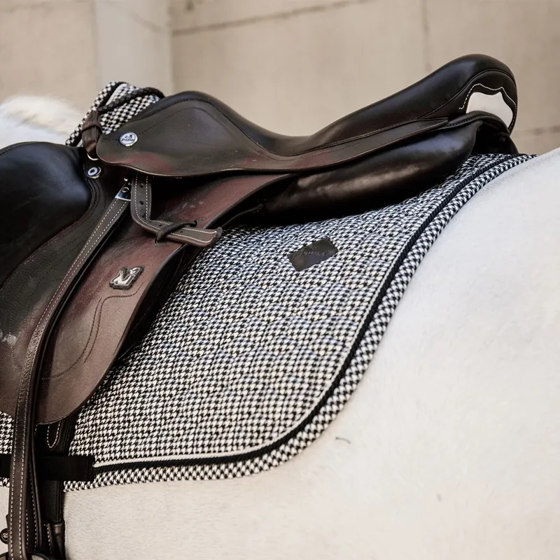 Kentucky Pied-de-Poule Dressage Saddle Pad - Black-1
