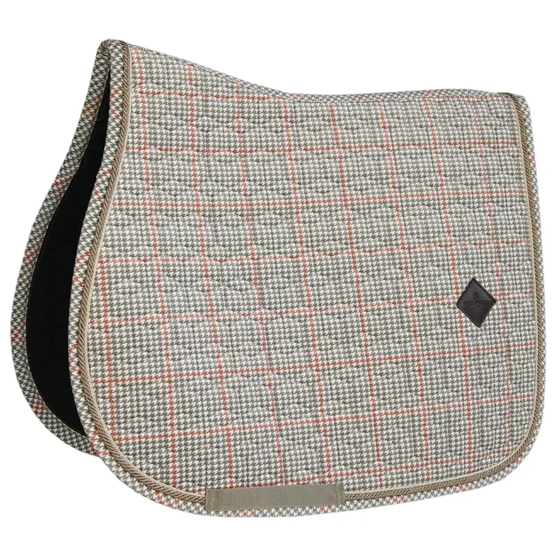 Kentucky Pied-de-Poule Jumping Saddle Pad - Beige