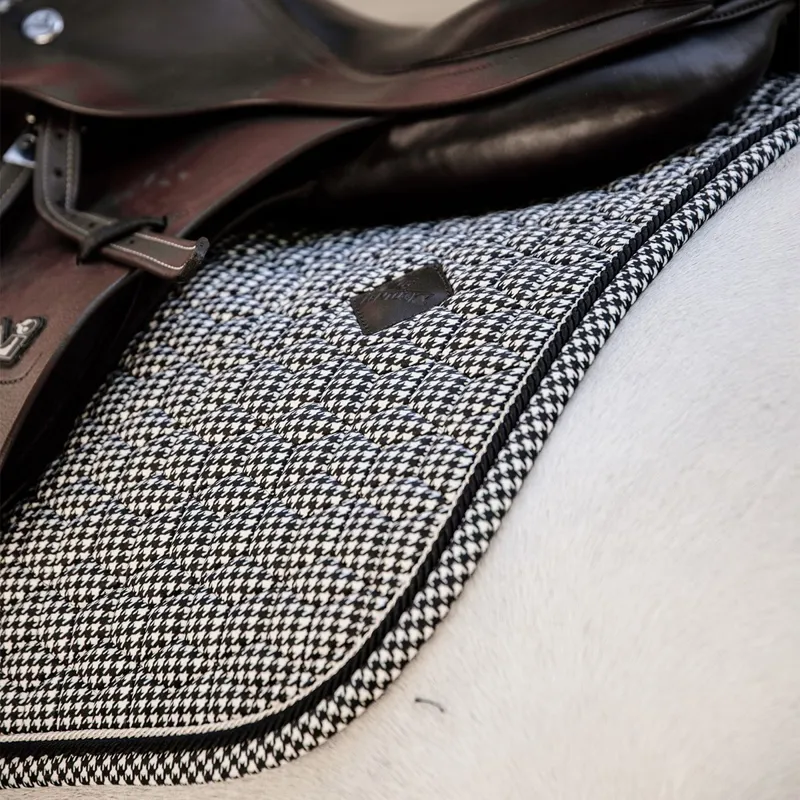 Kentucky Pied-de-Poule Jumping Saddle Pad - Black-4