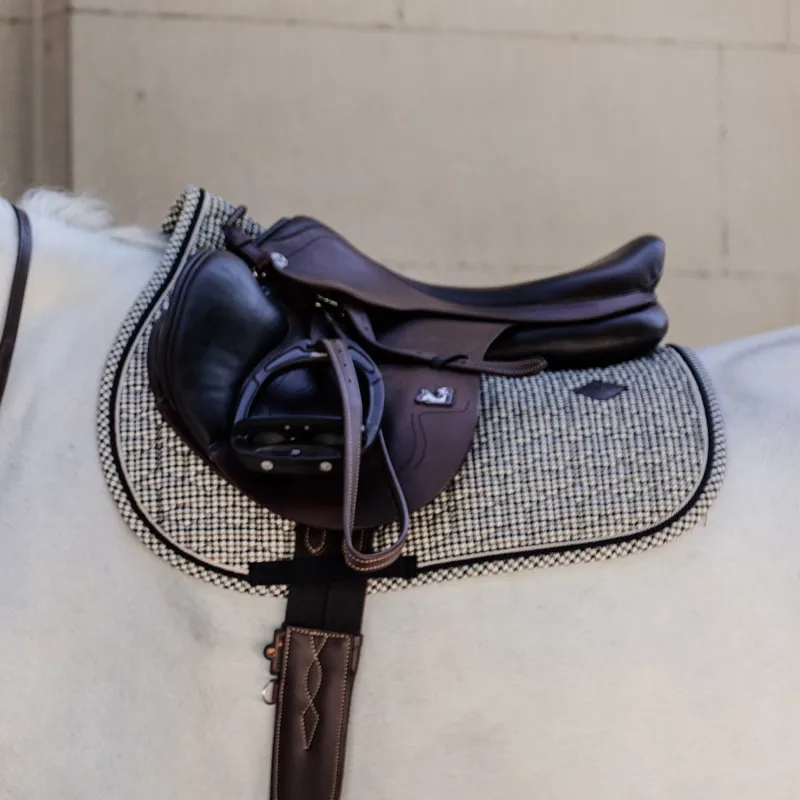 Kentucky Pied-de-Poule Jump Saddle Pad - Brown-2