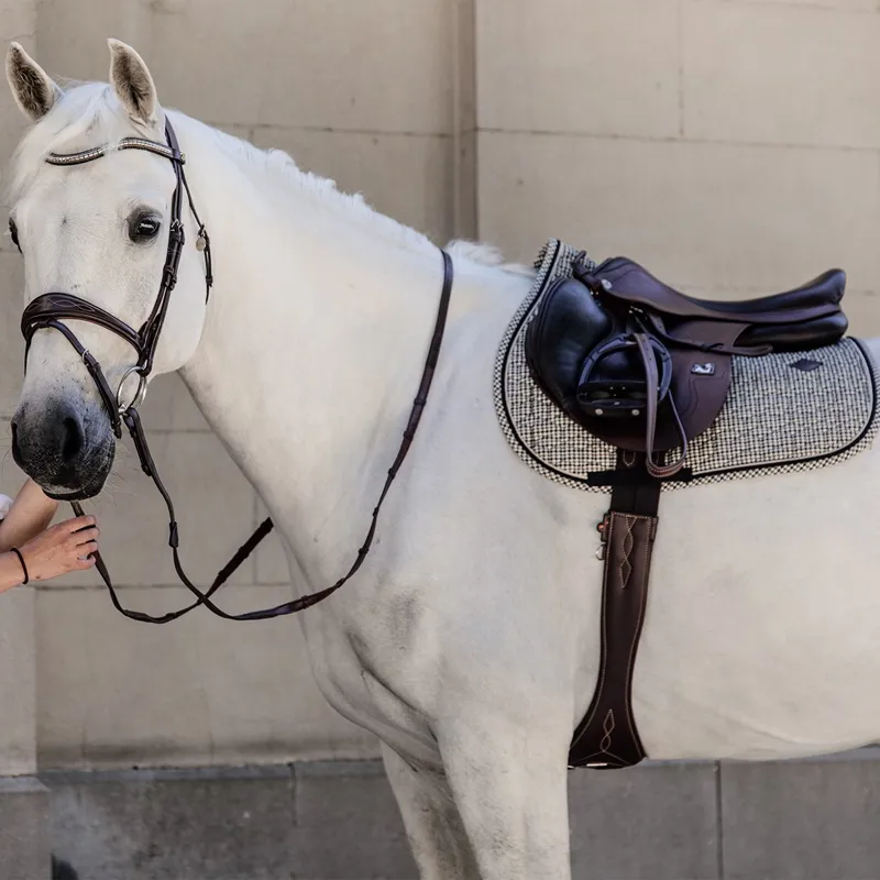 Kentucky Pied-de-Poule Jump Saddle Pad - Brown-4