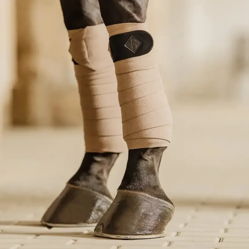 Kentucky Polar Fleece Vegan Wool Show Bandages - Beige-1