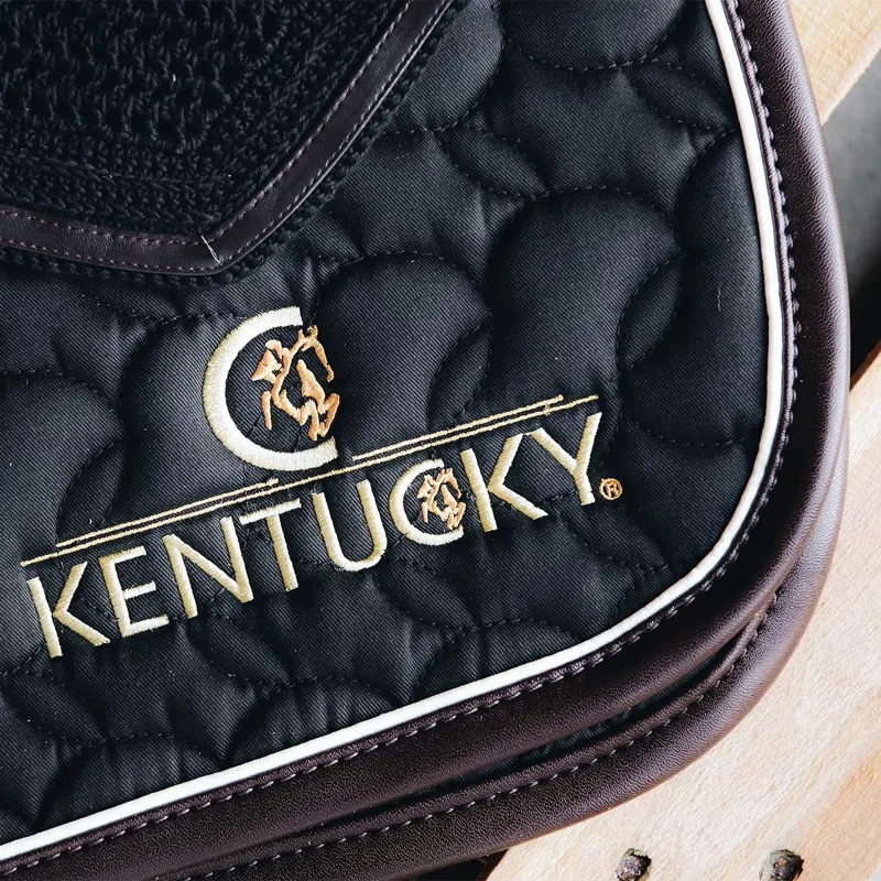 Kentucky Saddle Pad - Black/White/Brown-5