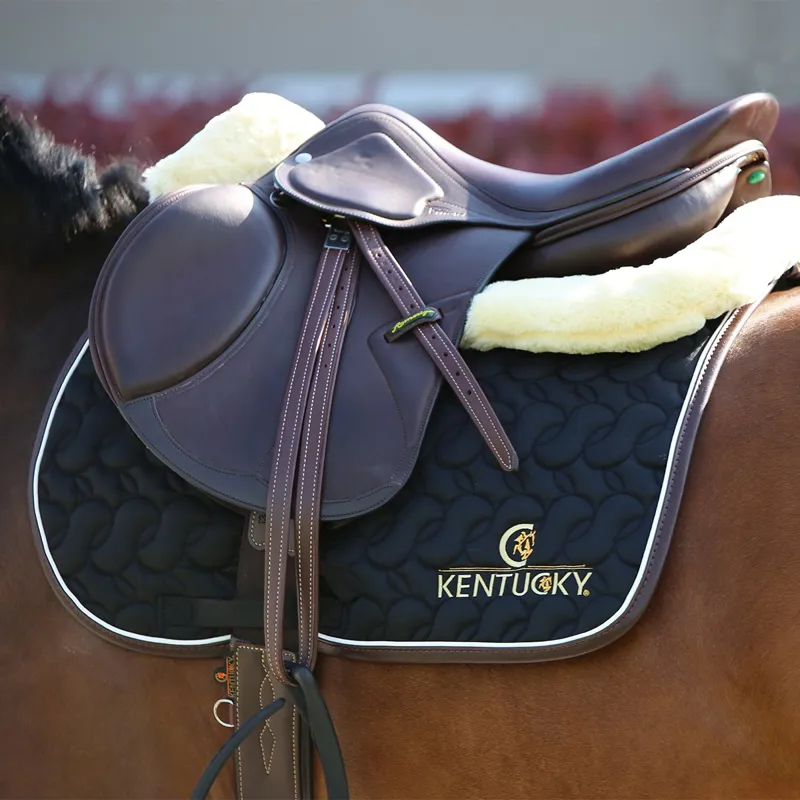 Kentucky Saddle Pad - Black/White/Brown-4