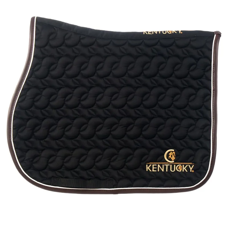 Kentucky Saddle Pad - Black/White/Brown-2