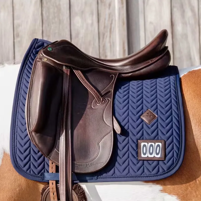 Kentucky Fishbone Competition Dressage Number Saddle Pad - Navy-1