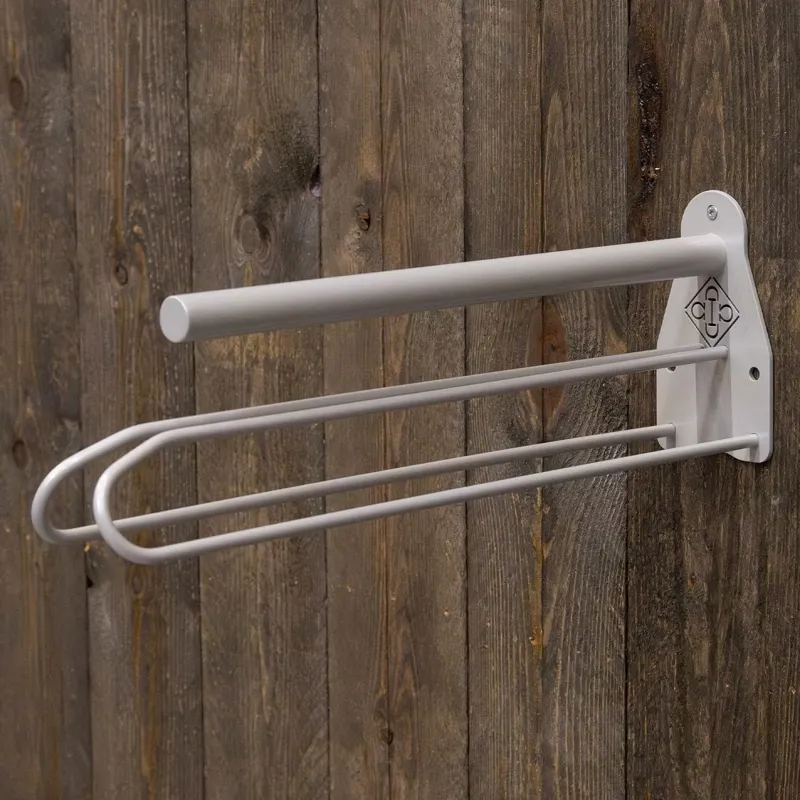 Grooming Deluxe Saddle Rack with Saddle Pad Holder - Silver-1