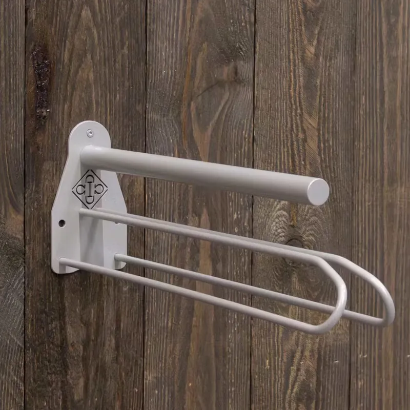 Grooming Deluxe Saddle Rack with Saddle Pad Holder - Silver