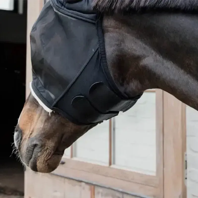 Kentucky Skin Friendly Fly Mask with Ears - Black-4