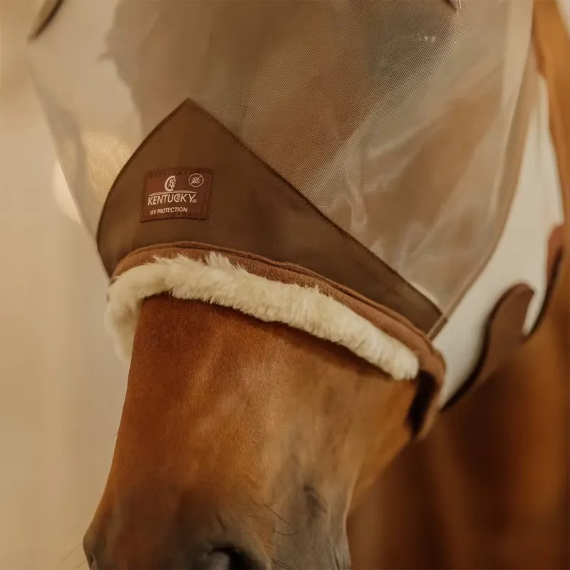 Kentucky Skin Friendly Fly Mask with Ears - Silver-5