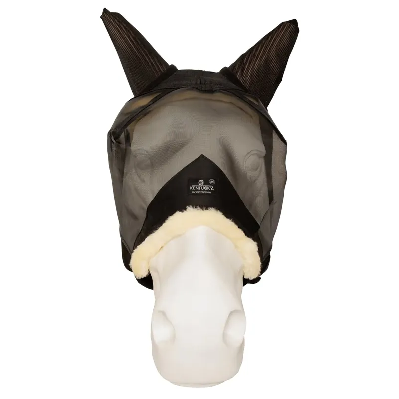 Kentucky Skin Friendly Fly Mask with Ears - Black-2