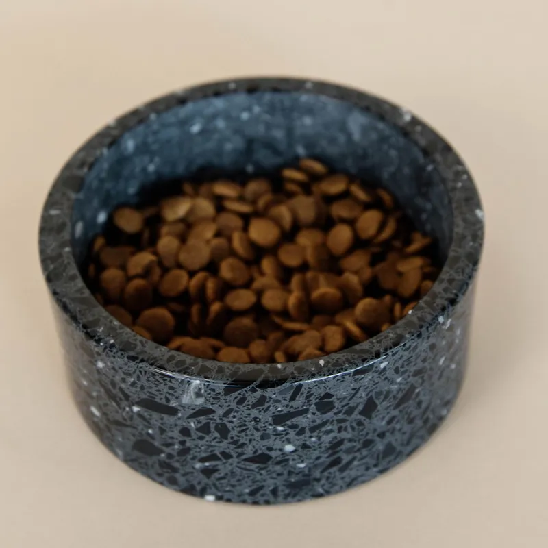 Kentucky Stone Terrazzo Dog Bowl - Black