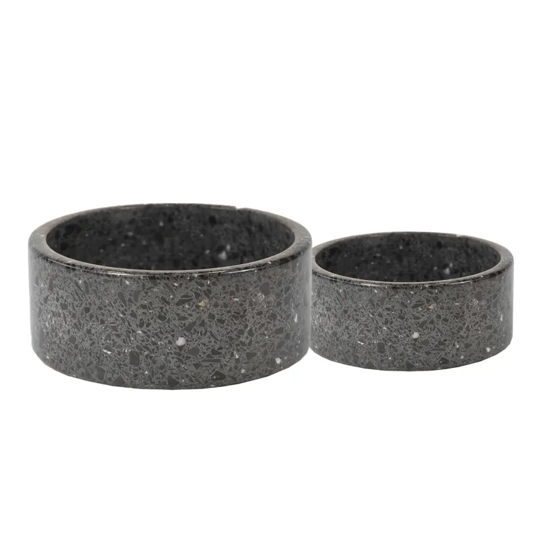 Kentucky Stone Terrazzo Dog Bowl - Black-1