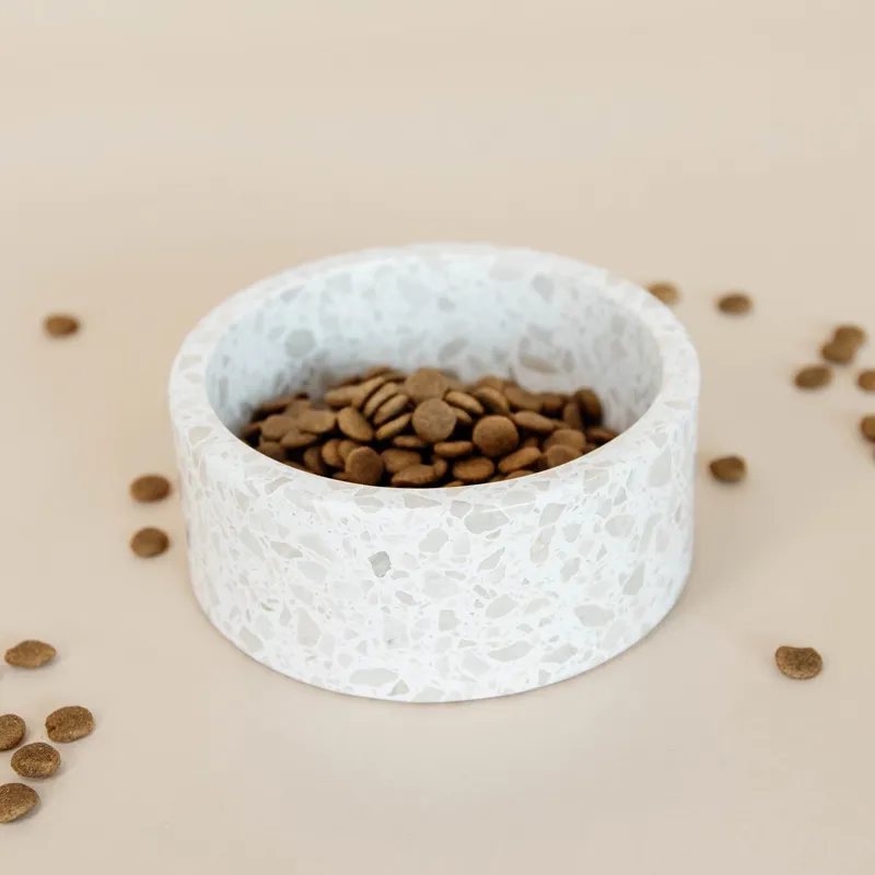 Kentucky Stone Terrazzo Dog Bowl - Beige