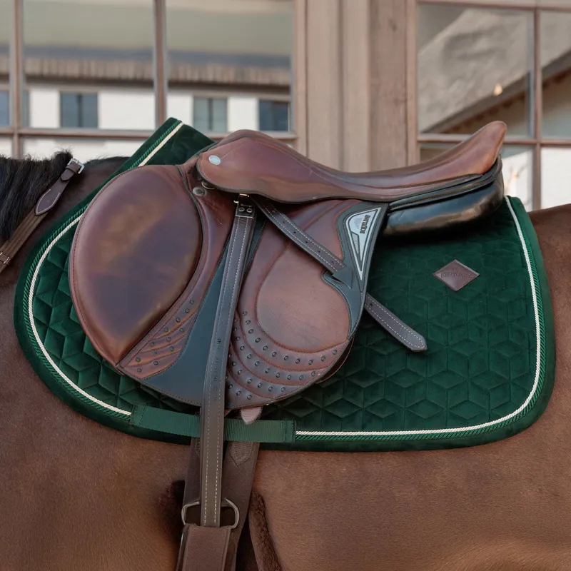 Kentucky Velvet Jumping Saddle Pad - Pine Green-1