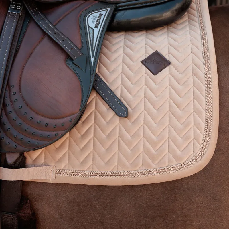 Kentucky Velvet Mini Pearls Show Jump Saddle Pad - Beige-3