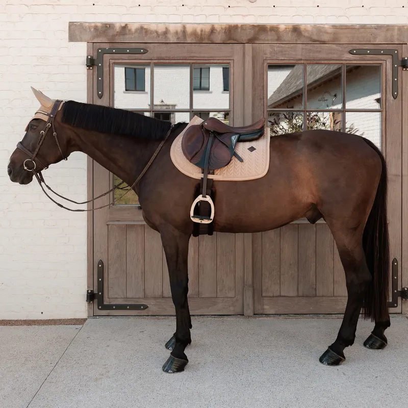 Kentucky Velvet Mini Pearls Show Jump Saddle Pad - Beige-2