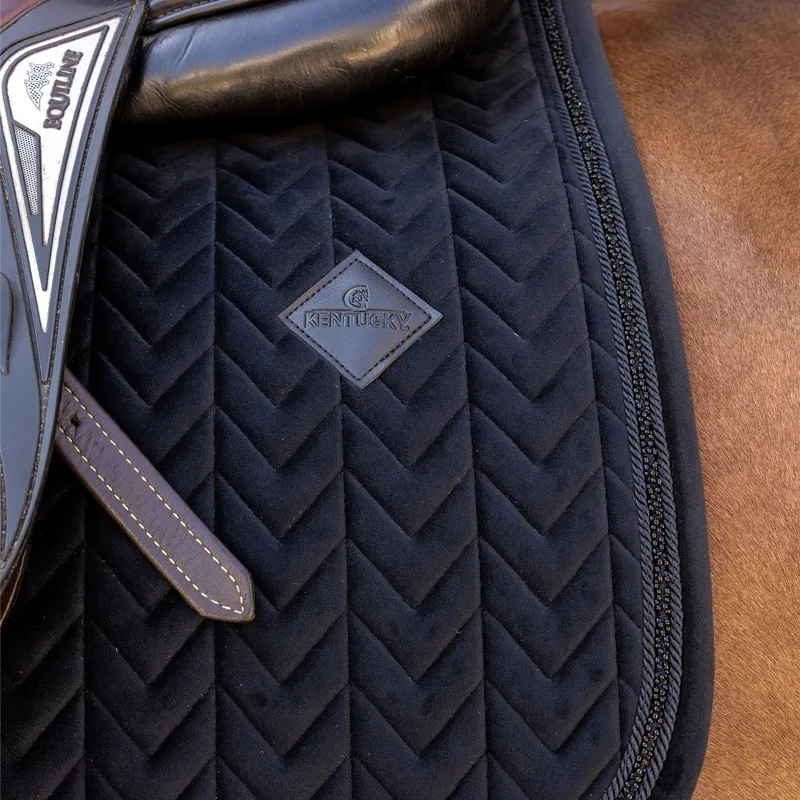 Kentucky Velvet Mini Pearls Jump Saddle Pad - Black-3