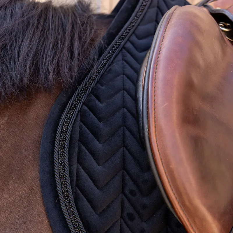 Kentucky Velvet Mini Pearls Jump Saddle Pad - Black-2