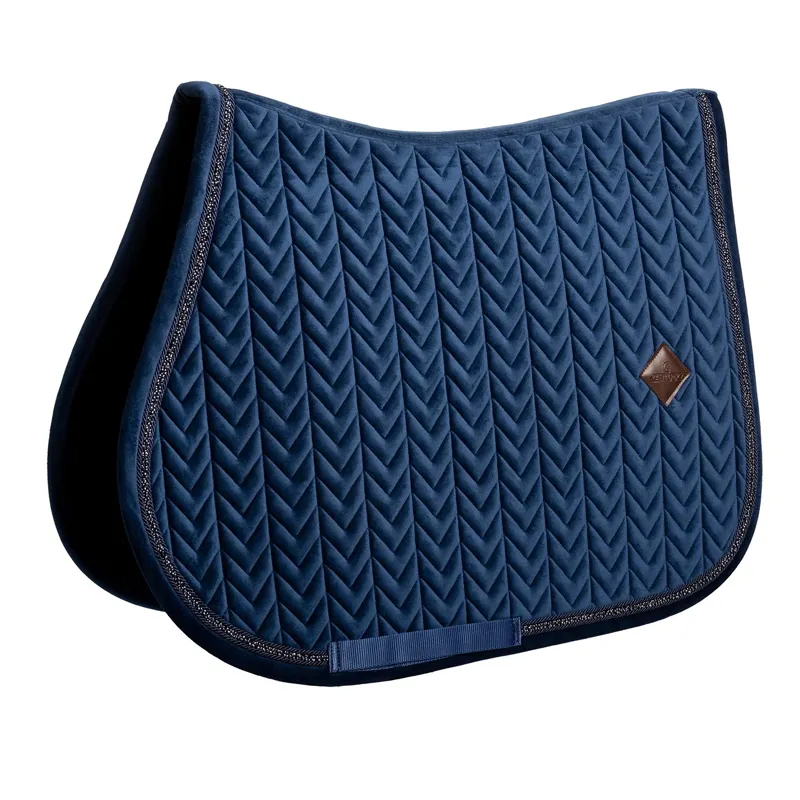 Kentucky Velvet Mini Pearls Show Jump Saddle Pad - Navy