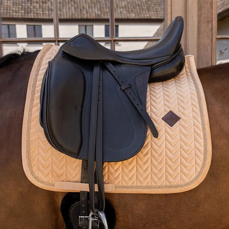 Kentucky Velvet Mini Pearls Dressage Saddle Pad - Beige-1