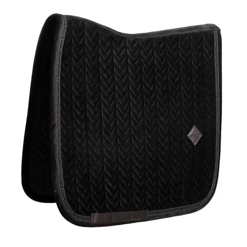 Kentucky Velvet Mini Pearls Dressage Saddle Pad - Black