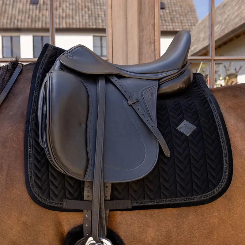 Kentucky Velvet Mini Pearls Dressage Saddle Pad - Black-1